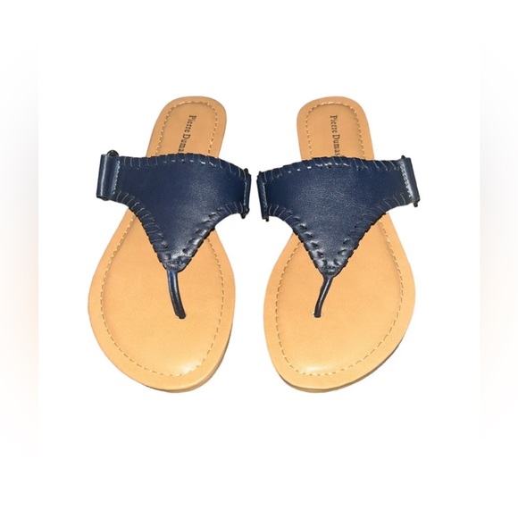 NWOT Pierre Dumas Navy Slip On Sandals Size 8 - Picture 1 of 3
